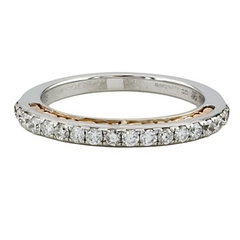 9ct White Gold Clogau Diamond Half Eternity Ring Size L